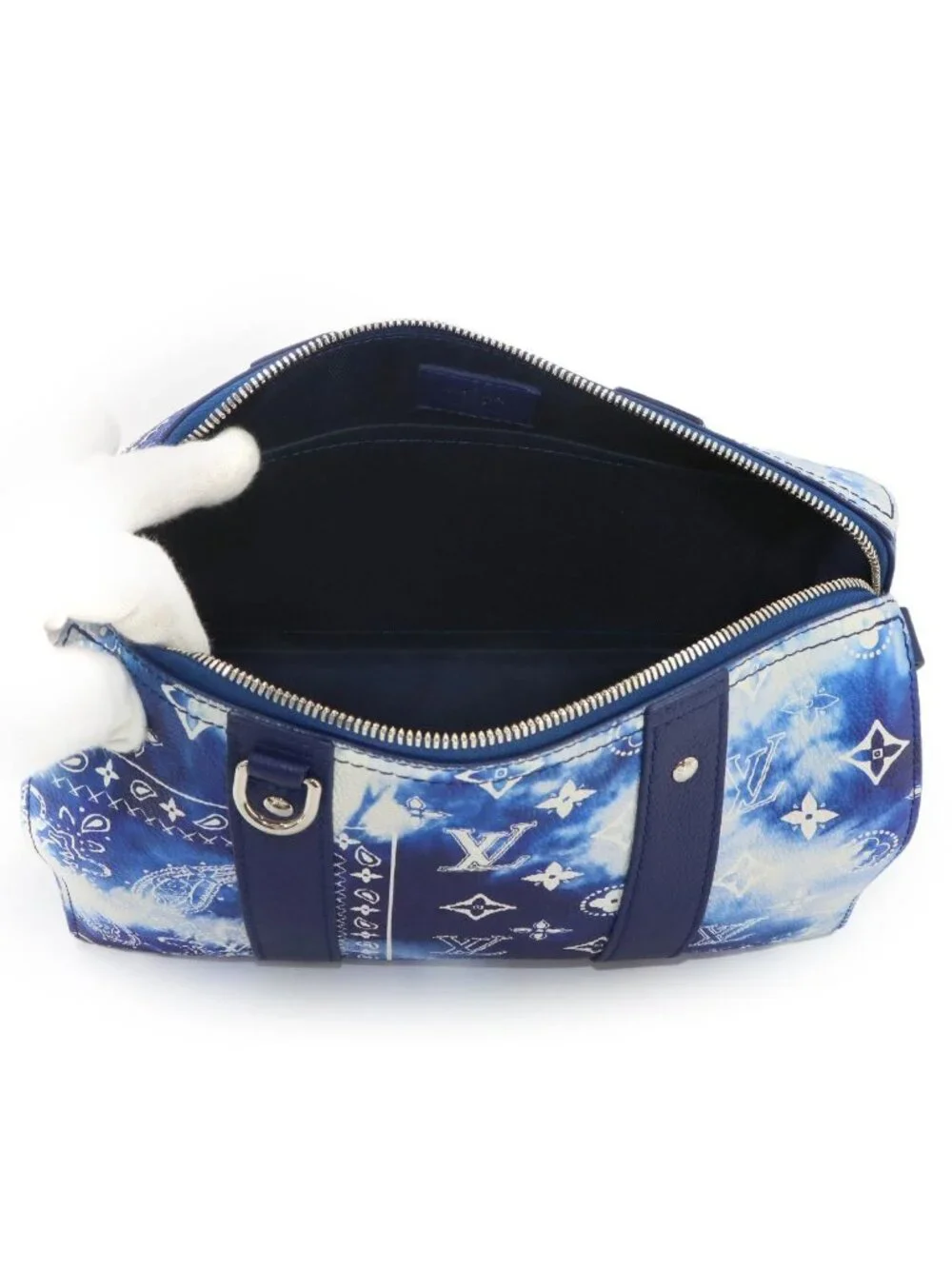 Louis Vuitton Monogram Bandana City Keepall Shoulder Bag Blue White